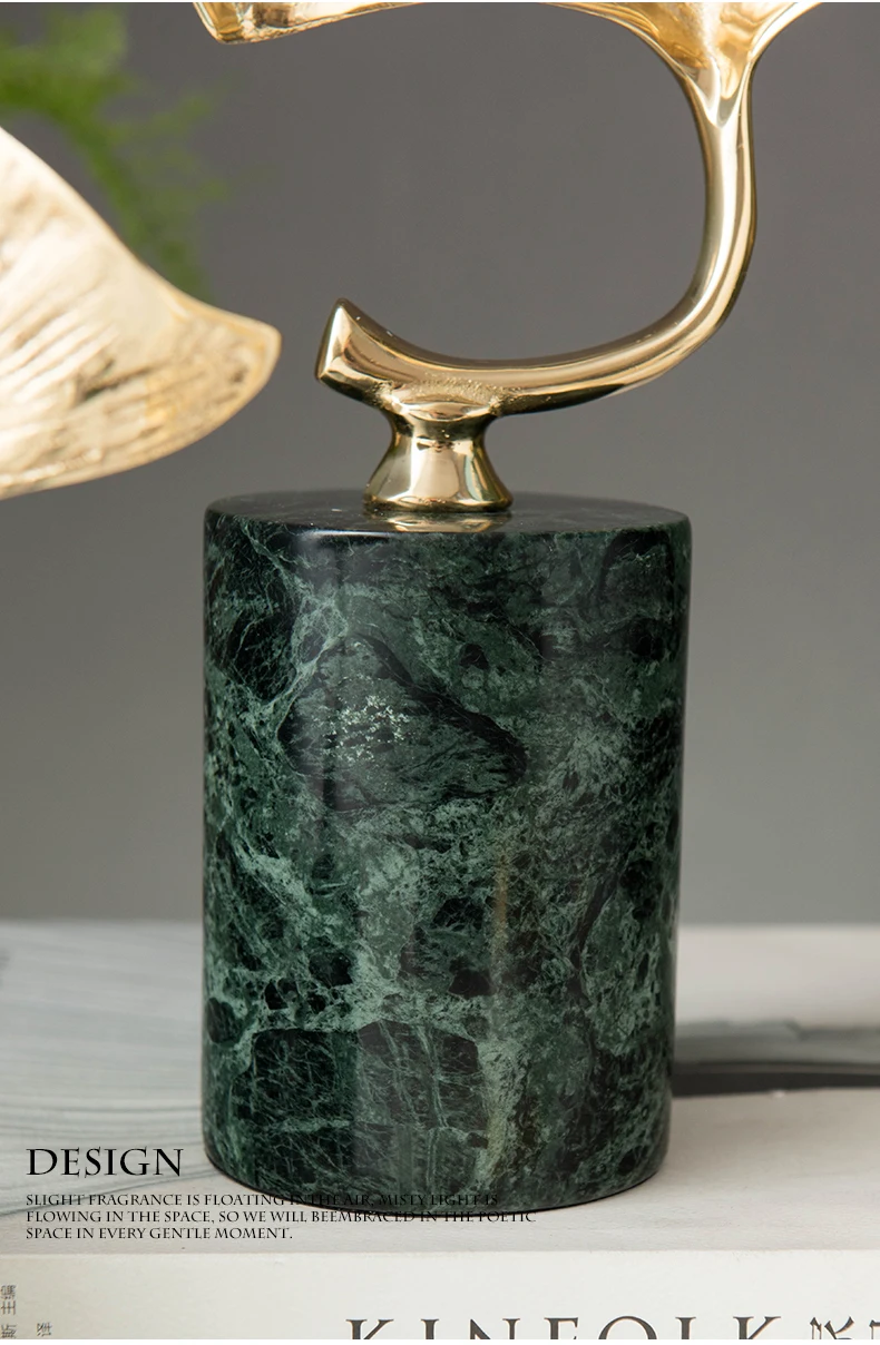 Роскошные золотые металлические растения Ginkgo листья аксессуары для домашнего