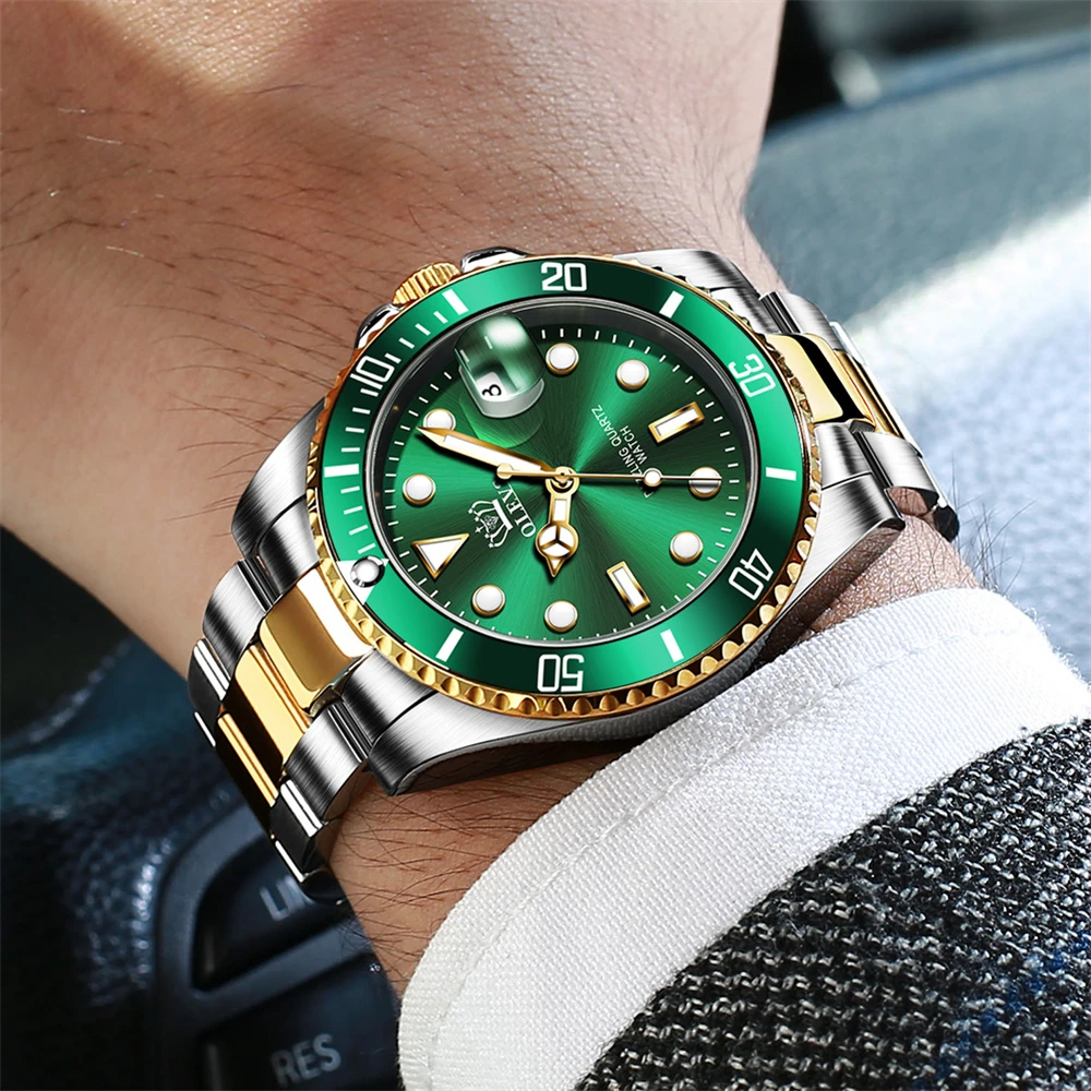 

Olevs-5885 Replica Watch Men Multifunction Waterproof Date Diver Wuartz Watches Stainless Steel Sport Wristwatch for Man