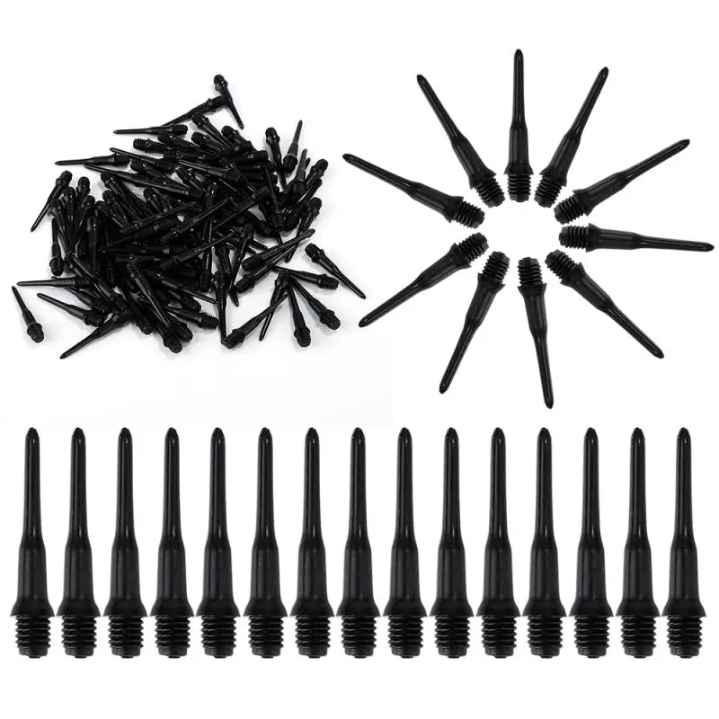 

100pcs Dart Tip Points Needle Durable Soft Replacement Parts High Precision Indoor Outdoor Professional Darts Accessories Black