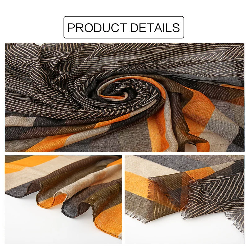 

Women Polyester Scarf Beach Hijab Shawl Wrap Striped Print Female Foulard Bandana Muffler Sunscreen Pareo Muslim Woman Veil 1pc