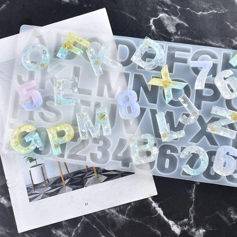 

Capital Letter Silicone Casting Molds Stick Dropper Clasp DIY Jewelry Tools Set Earring Pendant UV Epoxy Resin Mould Key Ring