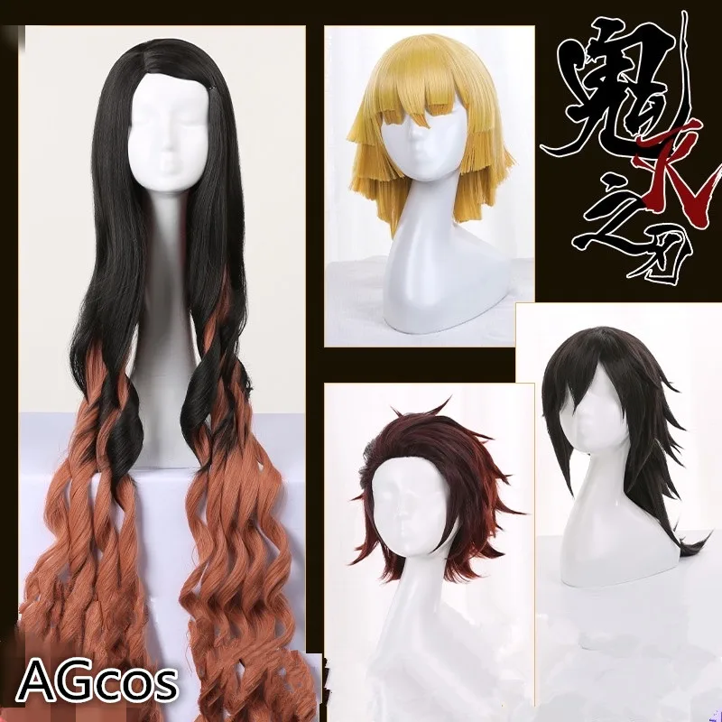 

AGCOS Demon Slayer Kamado Tanjirou Nezuko Agatsuma Zenitsu Tomioka Giyuu Cosplay Wig