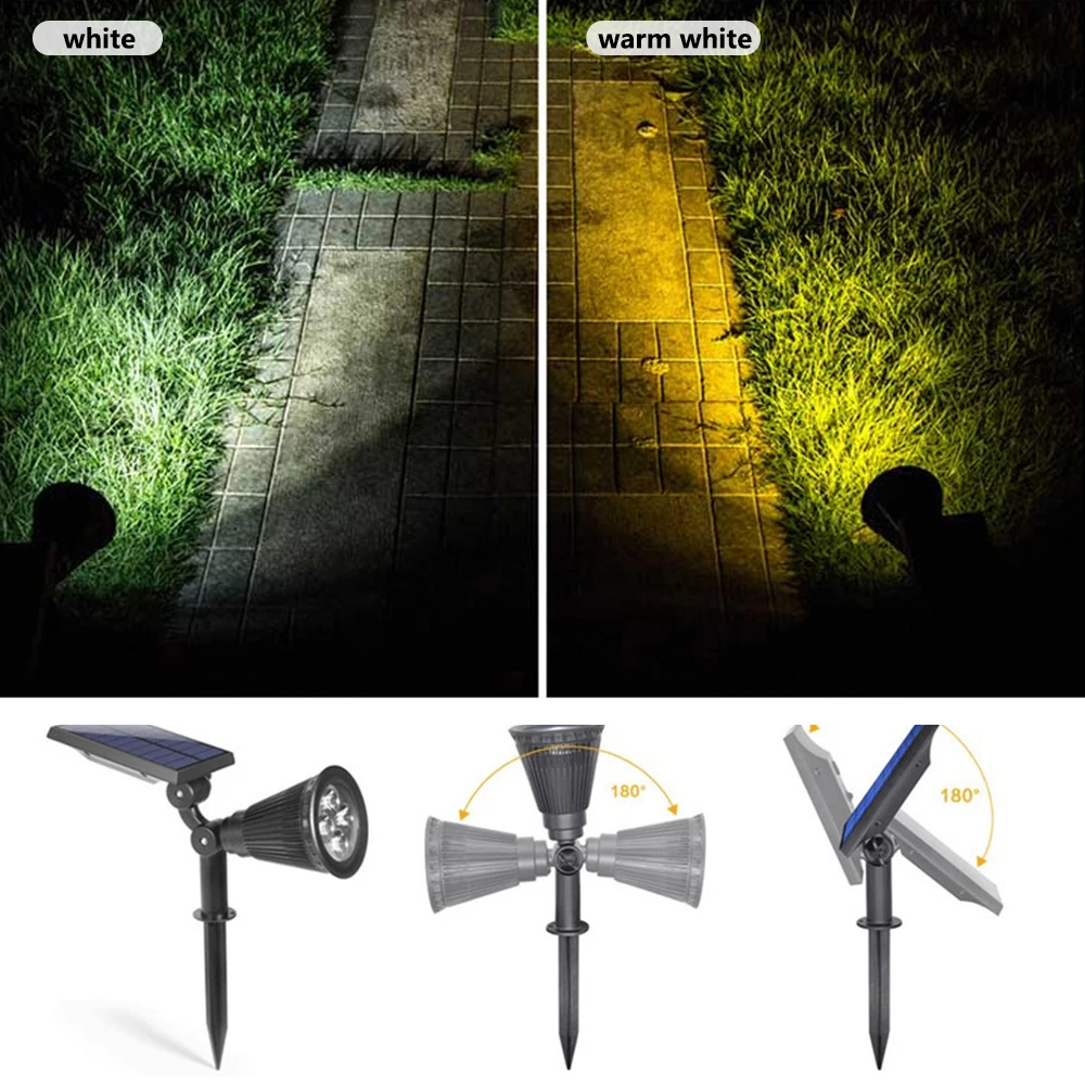Солнечный 2-в-1 4LED свет сада с белой стеной сигналами &quotкрасный-зеленый-синий
