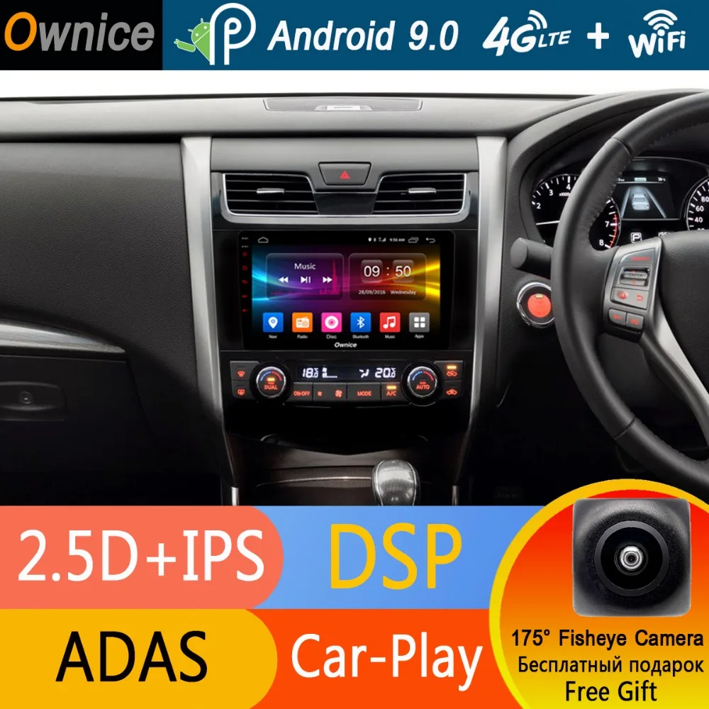 Octa Core 9&quot IPS 4G RAM+32G ROM Android 9.0 Car Radio GPS for Nissan Teana Altima 2013-2016 navigation DVD Player DSP Carplay |