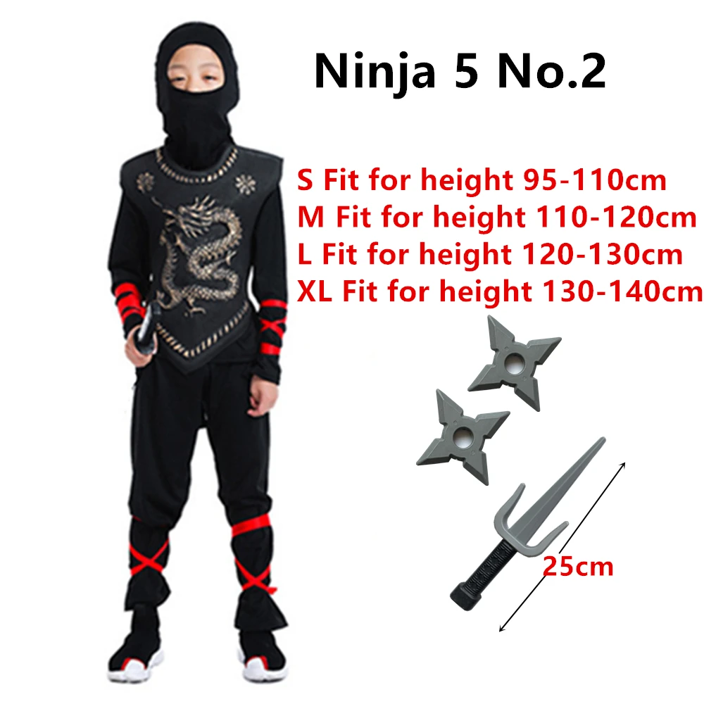 Рождественские новогодние карнавальные детские костюмы для косплея ниндзя с