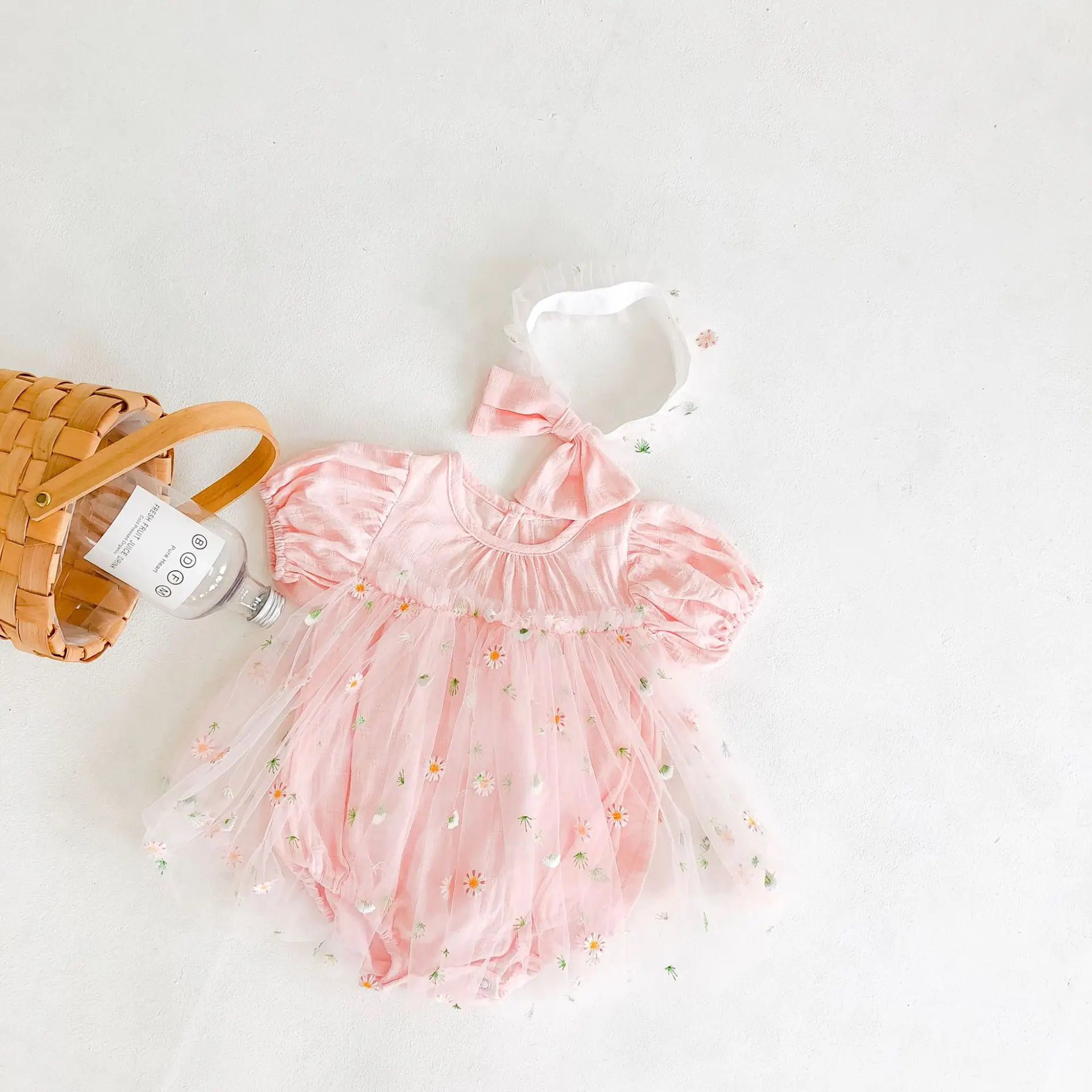 Летняя одежда для малышей Детское боди принцессы с рукавами пузырьками +