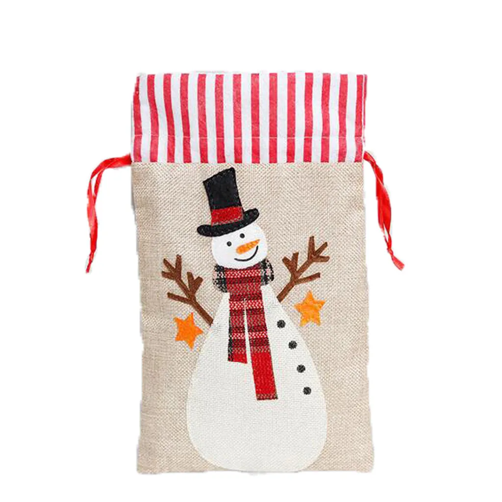 2020 Merry Christmas Kids Candy Bags Pouch Linen Santa Claus Snowmen Gift Bag Home Party Decor New Year Present Pack Sep 7th | Дом и сад