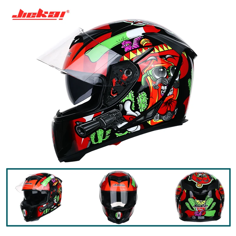 Полнолицевой мотоцикл Jiekai шлем гоночный мотокросса бездорожье Kask Moto Motociclista DOT