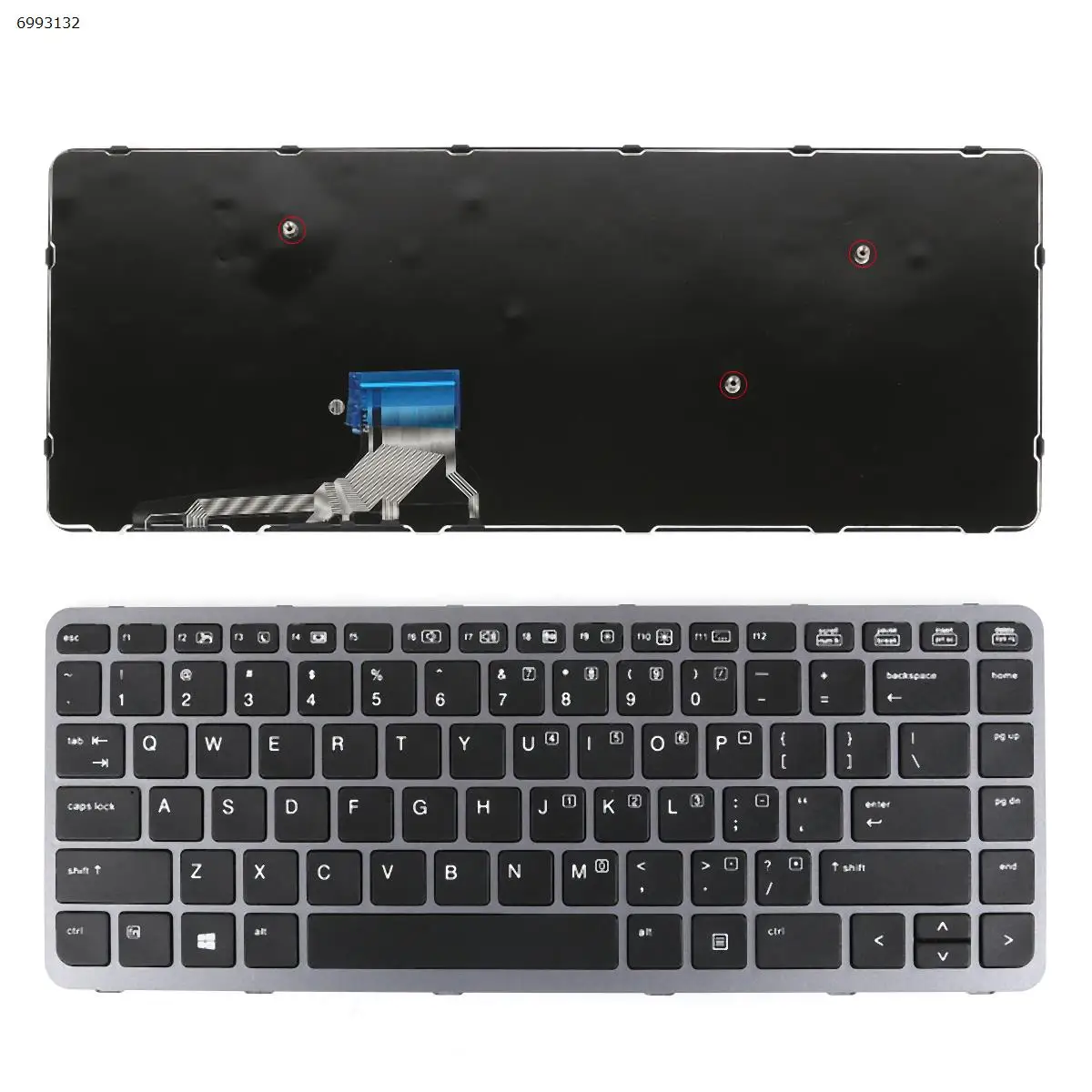 Новая сменная клавиатура QWERTY для ноутбука HP EliteBook Folio 1000 1040 G1 с серебристой рамкой