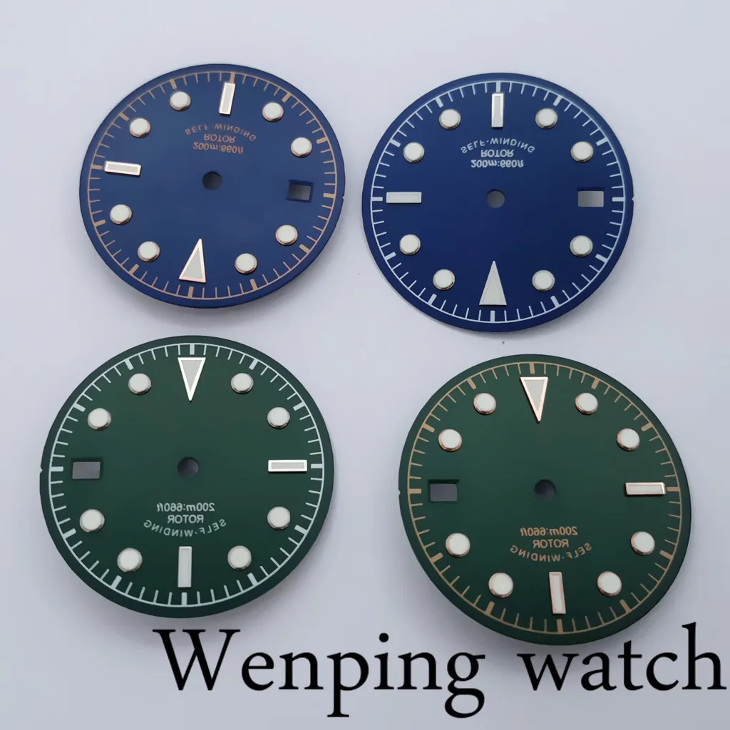 Циферблат для часов 30 5 мм стерильный светящийся синий/зеленый подходит NH35 NH36A ETA