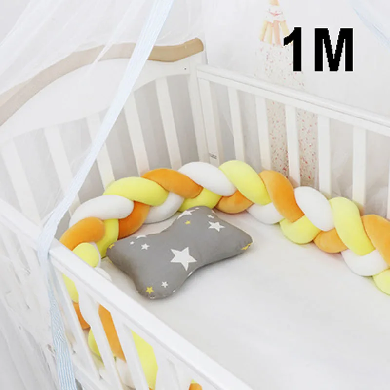 1M Multicolor 8 2 м Длина Детская кровать бампер 4 косы детская кровать Декор чистый плетение плюшевый узел кроватка бампер протектор Детская комната Декор - Цвет: 1M Multicolor 8