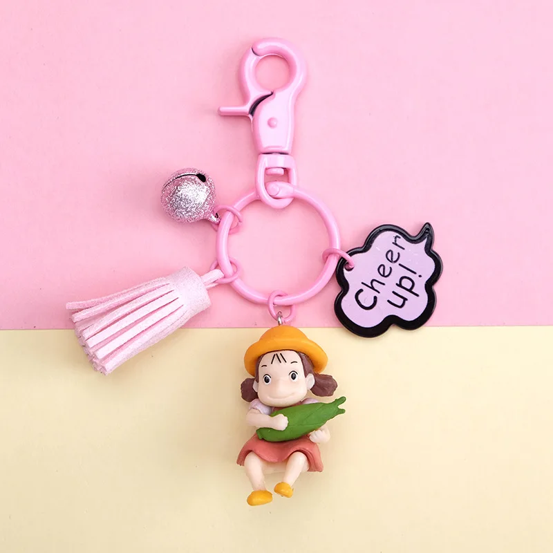 2020 Cartoon keychain CuteJapanese Anime Hayao Miyazaki My Neighbor Totoro XiaoMei Bell Keychain Women Bag Car Pendantc Key Ring | Украшения