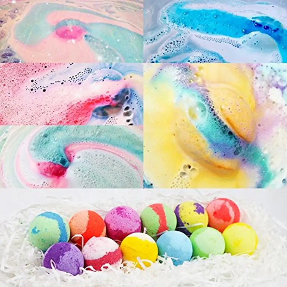 12Pcs Aromatic Shower Salt Ball Body Cleaner Bath Bombs Bubble Stress Relief Moisturizing Exfoliating Skin Care |