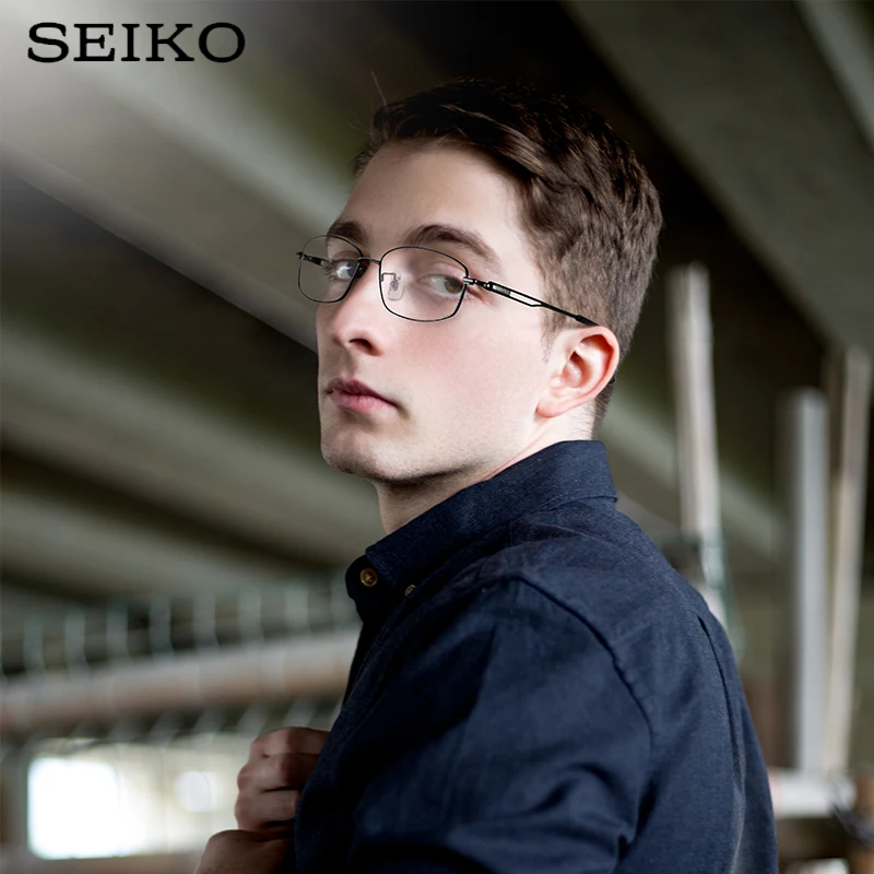 SEIKO титановые оптические очки оправа для мужчин официальные квадратные по
