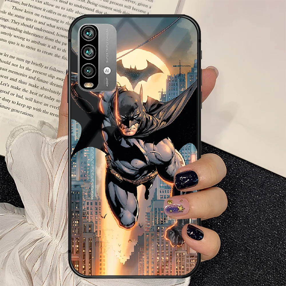 

Superhero Batmans Phone Tempered Glass Case Cover For Xiaomi Redmi note k 7 8 9 10 30 40 A C T S Pro 3D Tpu Phone case