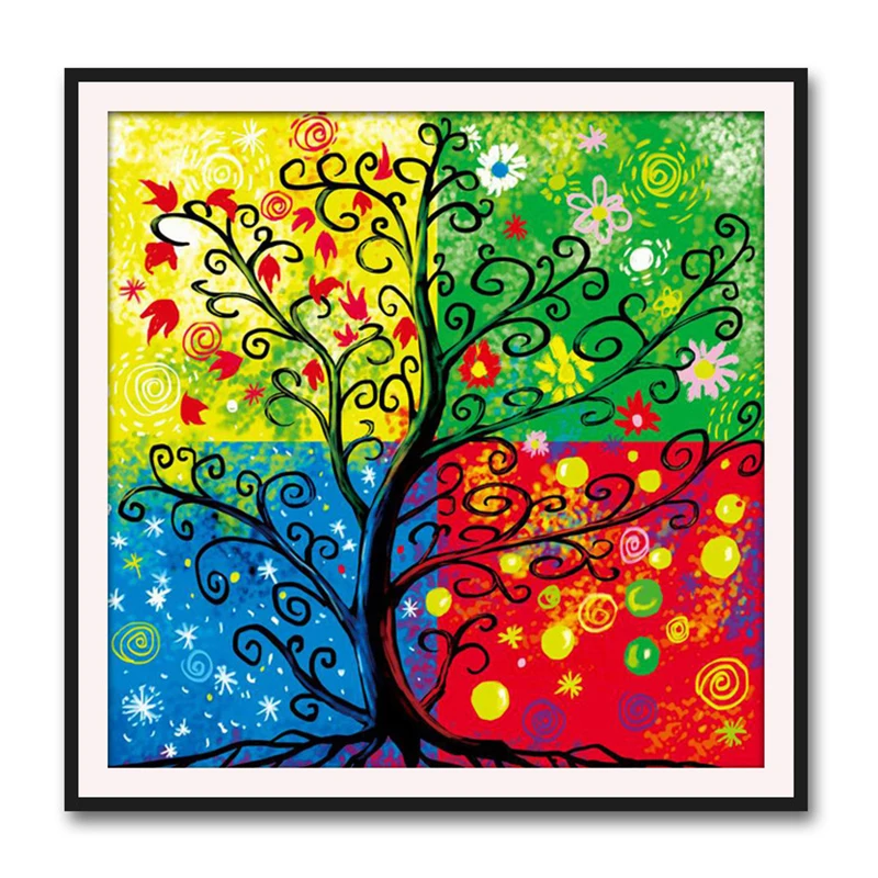 5D алмазная живопись по номерам квадратные четыре сезона дерево Набор для вышивки