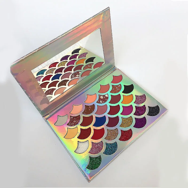 32 цвета русалка долговечные Сияющие тени для век Палитра Личная Этикетка OEM|Тени