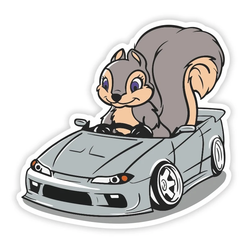 

S50646 # Squirrel in The Car Car Sticker Personality Vinyl Decal Waterproof Car Sticker on Motorcycle Laptop