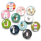 Нет проблем ламы не драма лама-альпака 18 мм кнопки 10 шт. круглые фото кабошоны разрисованные изделия из стекла стиль для кнопки ювелирные изделия