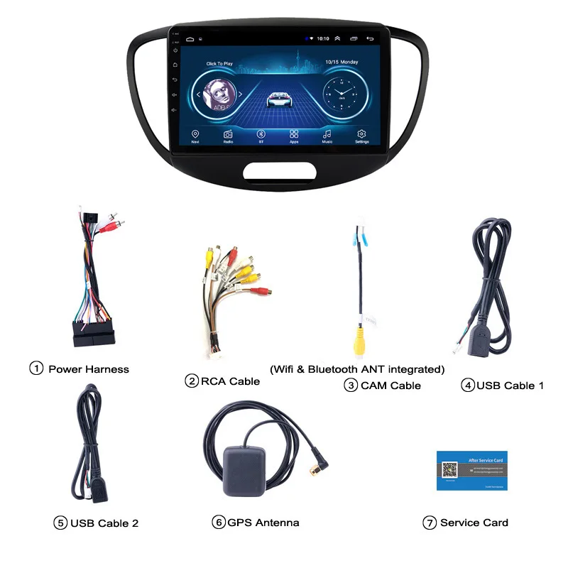 For Hyundai I10 08-12 Android GPS Large Screen Navigation Car Intelligent 9 Multimedia HDMI Video Head Unit | Автомобили и