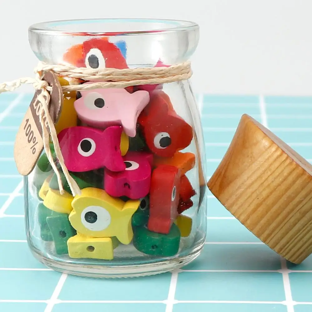 25 шт. милые Мультяшные рыбки яркие деревянные бусины для изготовления ювелирных