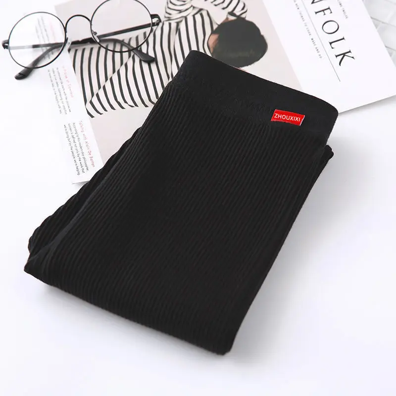 2022 High Waist Autumn Winter Warm Leggings Cotton Women Fashion Threaded Solid Pants Casual Sexy Elasticity ​Famale Leggings