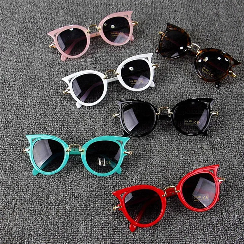 

Retro Cat Eyes Kids Sunglasses Girls Boys Baby Wild British Style Plastic Metal Sun Glasses Car Stress Beach Eyewear Eyeglasses