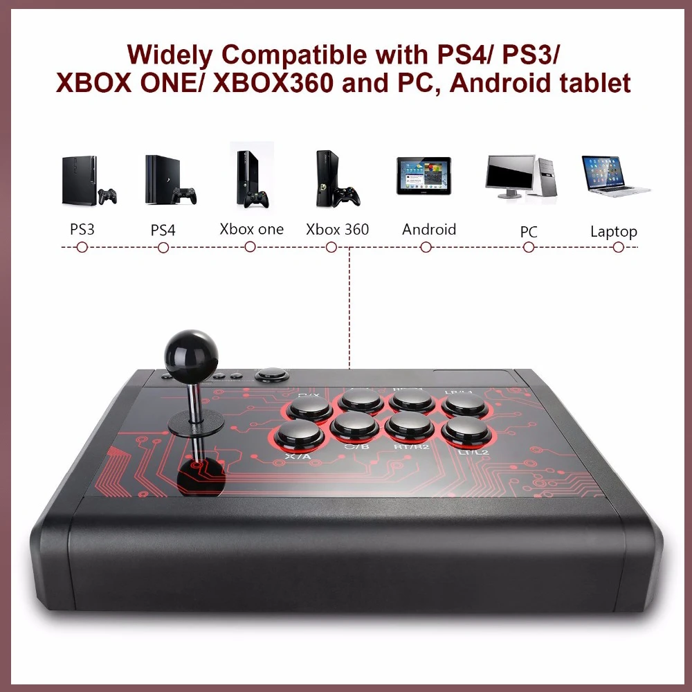 

Portable Arcade Fight Stick Fighting Joystick For Sony Playstation 4 PS4/ Slim Pro/ PS3/ XBOXONE S/XBOX 360/ PC /Android/Switch