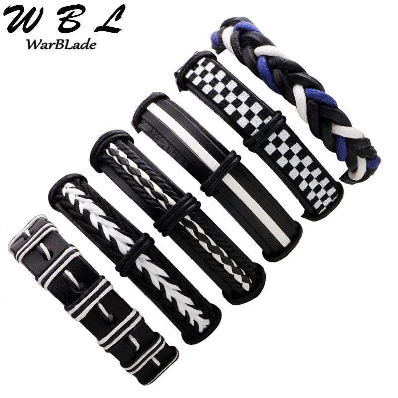 Браслет мужской из натуральной кожи 6 шт./компл.|Браслеты с шармами| |