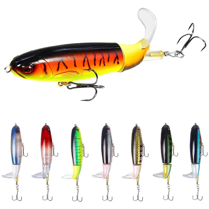 

8Pcs Fishing Lures Set Bass with Topwater Floating Rotating Tail Artificial Hard Bait Slow Sinking Hard Lure Fishing Tackle Kits