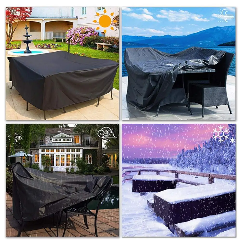 

Patio Furniture Covers Windproof Waterproof Rain Snow Dust Wind-Proof Anti-UV Oxford Fabric Garden Lawn Outdoor Furniture Covers