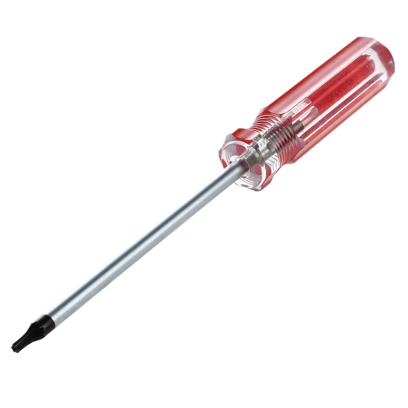 

T10 3mm Magnetic Tip Plastic Grip Torx Security Screwdriver Clear Red