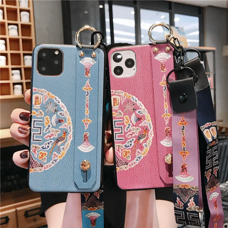 Чехол-держатель для телефона для iPhone 11 Pro XR XS MAX чехол для iPhone X 7 8 6 6s plus задняя крышка кольцо цветок ремешок тренд