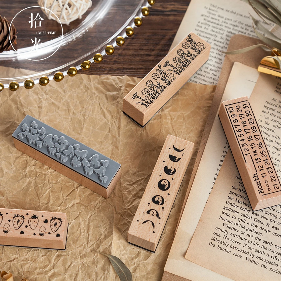 1 шт. винтажная резиновая печать с изображением природной звезды Планеты леса