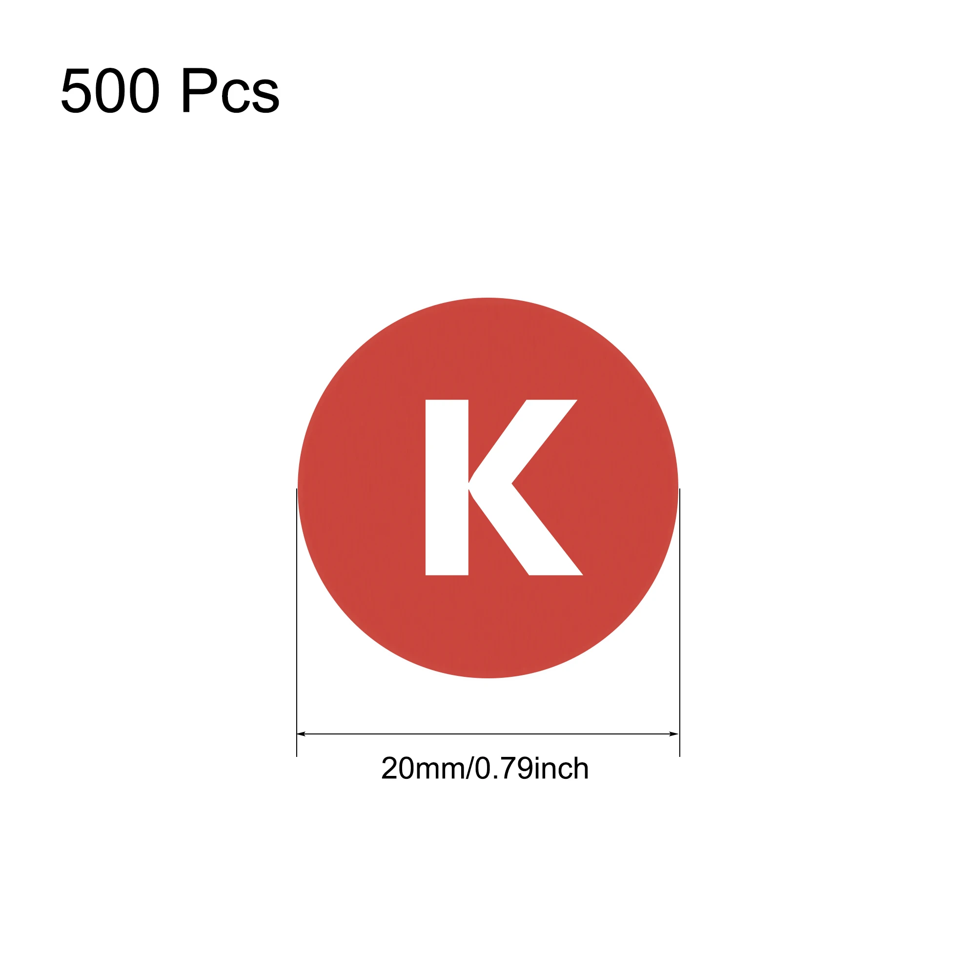 

Uxcell Round Letter Stickers, 20mm Dia Letter K Self Adhesive PVC Label Waterproof 500 Pcs, White Word/Red Background