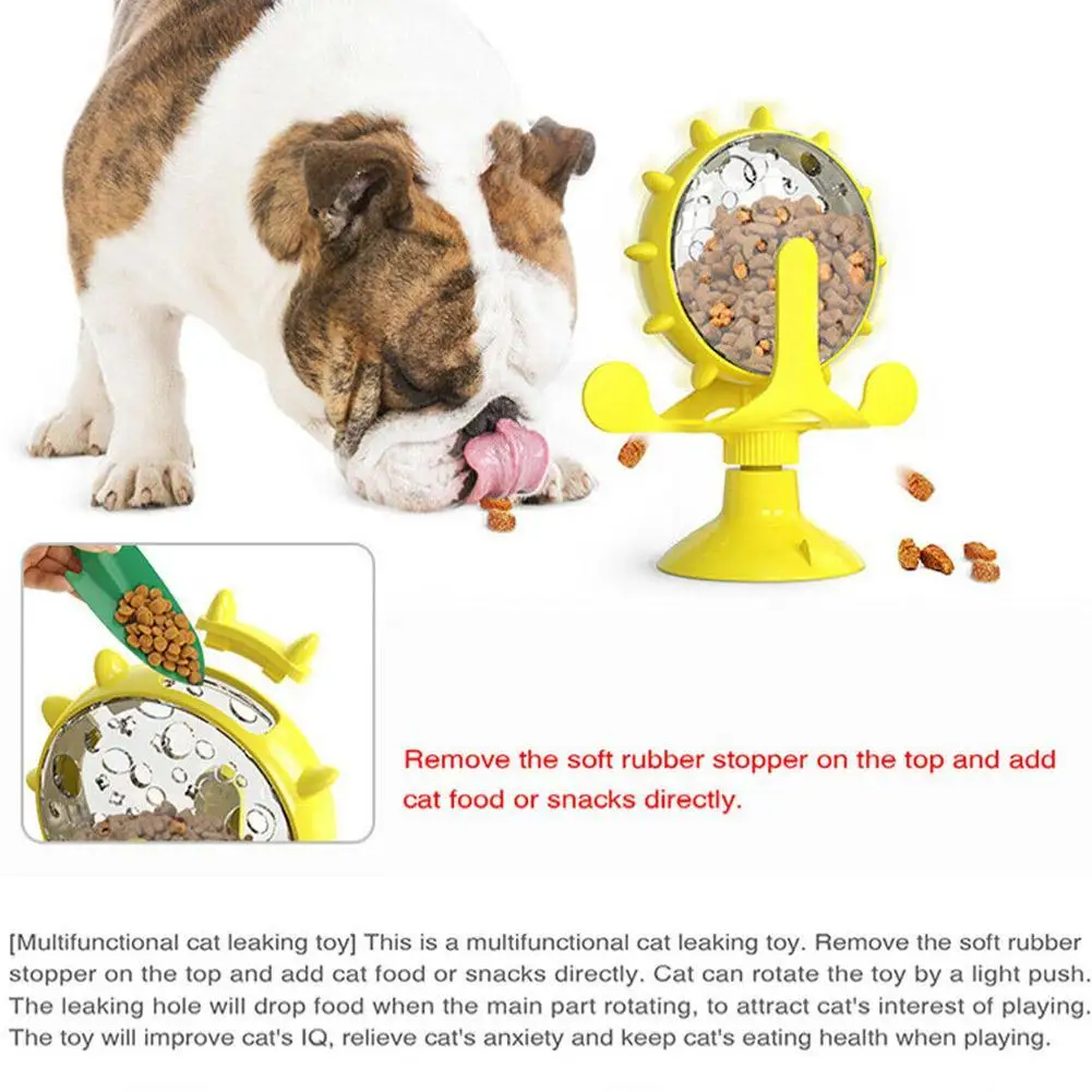 

Treat 360 Leaking Cat Toy Interactive Rotatable Windmill Wheel Toy for Cats Kitten Dogs Pet Slow Feeders Products Accessories