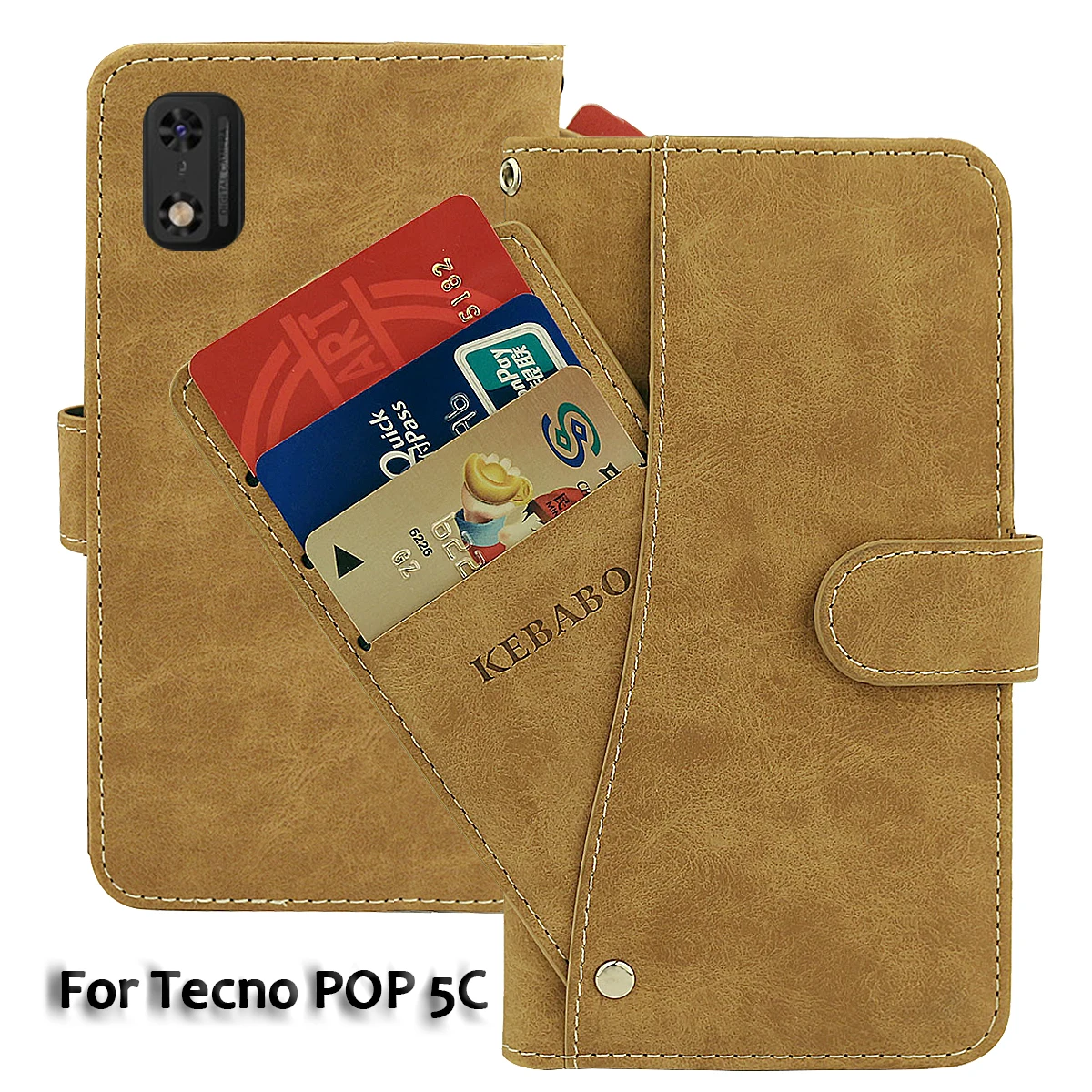 

Винтажный кожаный кошелек Tecno POP 5C, чехол 5 дюймов, роскошный флип-чехол с отделениями для карт, Магнитный защитный чехол для телефона, сумки