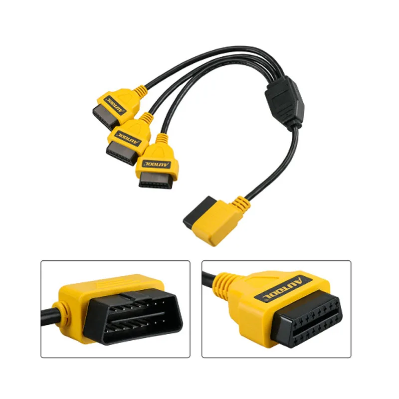 Автомобильный раздельный кабель AUTOOL OBD2 50 см OBD 2 OBDII вилка гнездо Y образные кабели