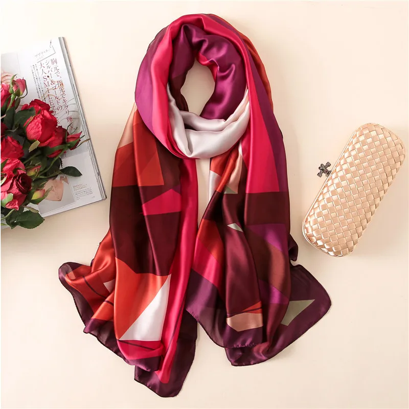 

2021 Design New Summer Air Conditioning Shawl Scarf Print Silk For Lady's Tourist Taking Photos Dress Accessories Scarves Gifts