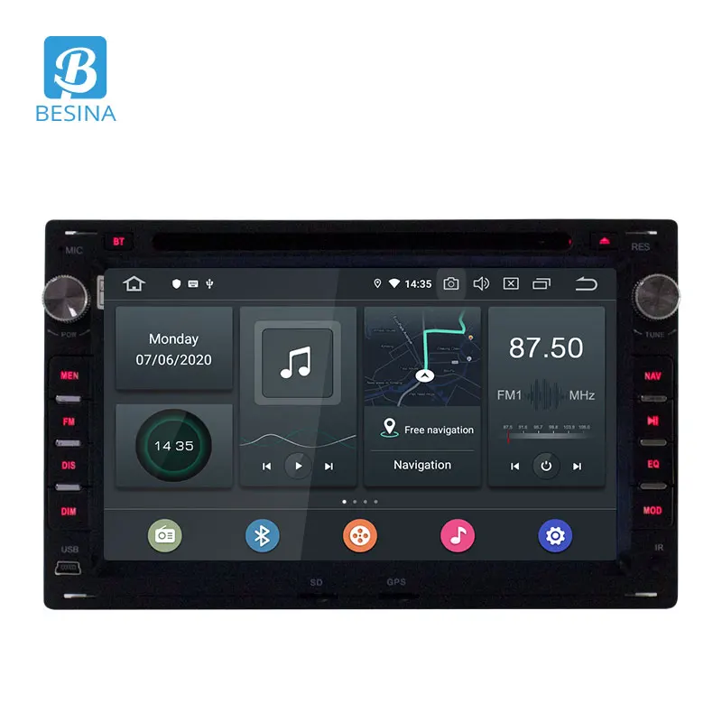 Besina Android 10 2 din автомобильный DVD GPS радио плеер для Volkswagen PASSAT B5 MK5 Гольф транспортер