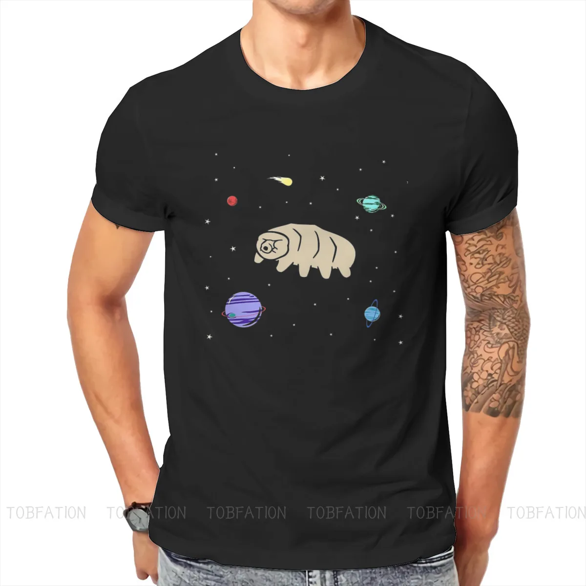 

Tardigrade In Space Chiffon Hipster TShirts Invincible Male Harajuku Pure Cotton Streetwear T Shirt Round Neck Oversized