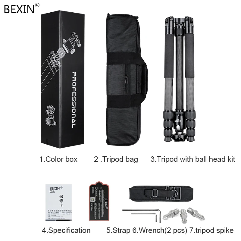Компактный алюминиевый штатив BEXIN W284C + M36 для камеры профессиональный дорожный