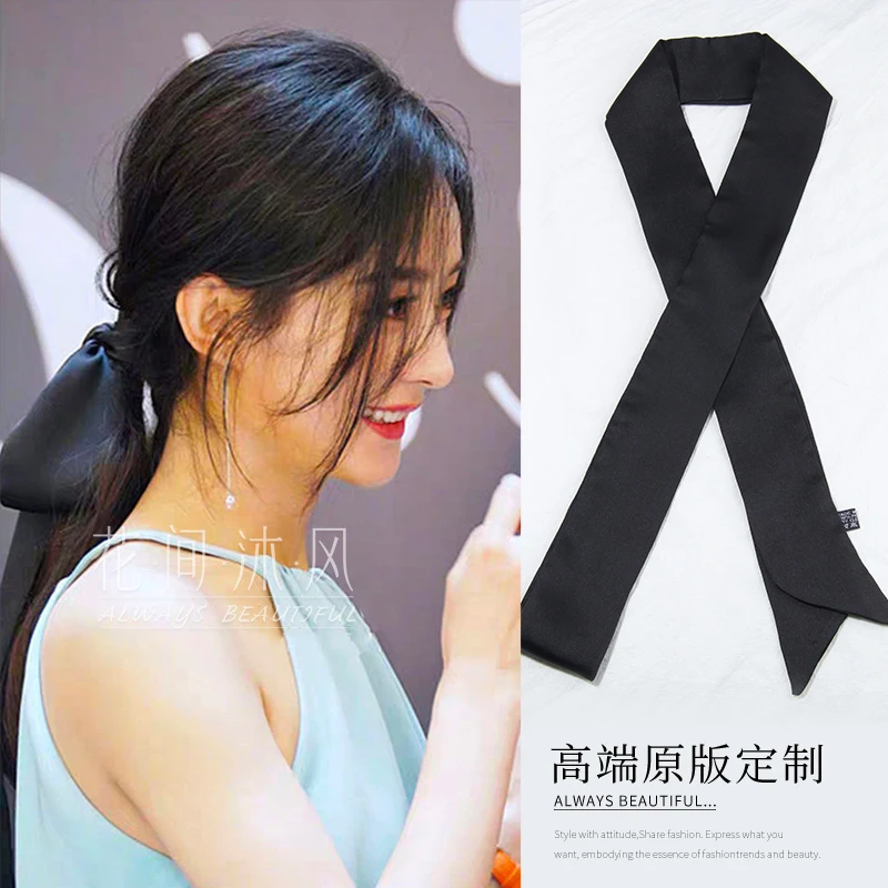 Повязка для волос Zhao Liying в том же стиле Черная Женская сетчатая красная повязка