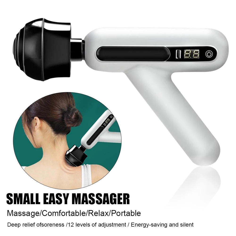 

Massage Gun Portable USB Rechargeable Electric Massager with 12-Mode Muscle Relaxation Pain Relief Machine Fitness Equipment