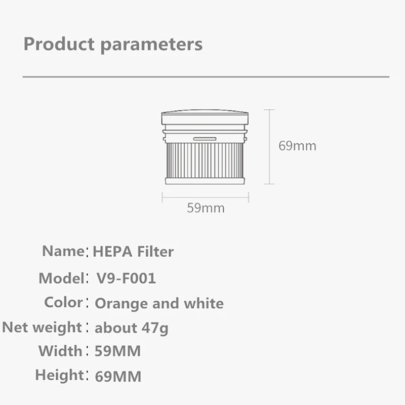 HEPA-фильтр Dreame V9 бытовой беспроводной ручной пылесос аксессуары Hepa фильтр