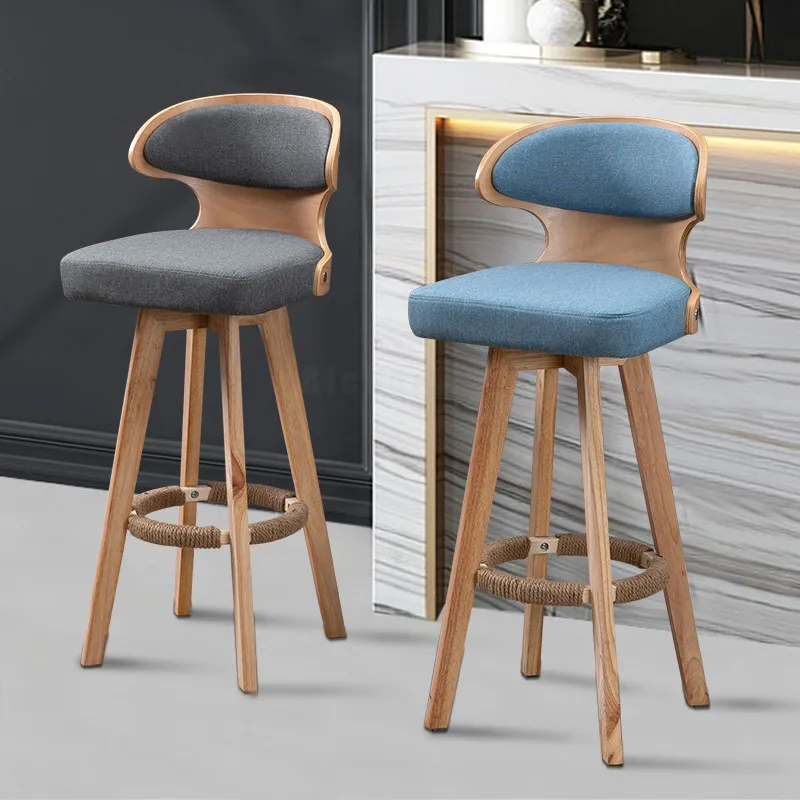 Современный барный стул из массива дерева в скандинавском стиле современный