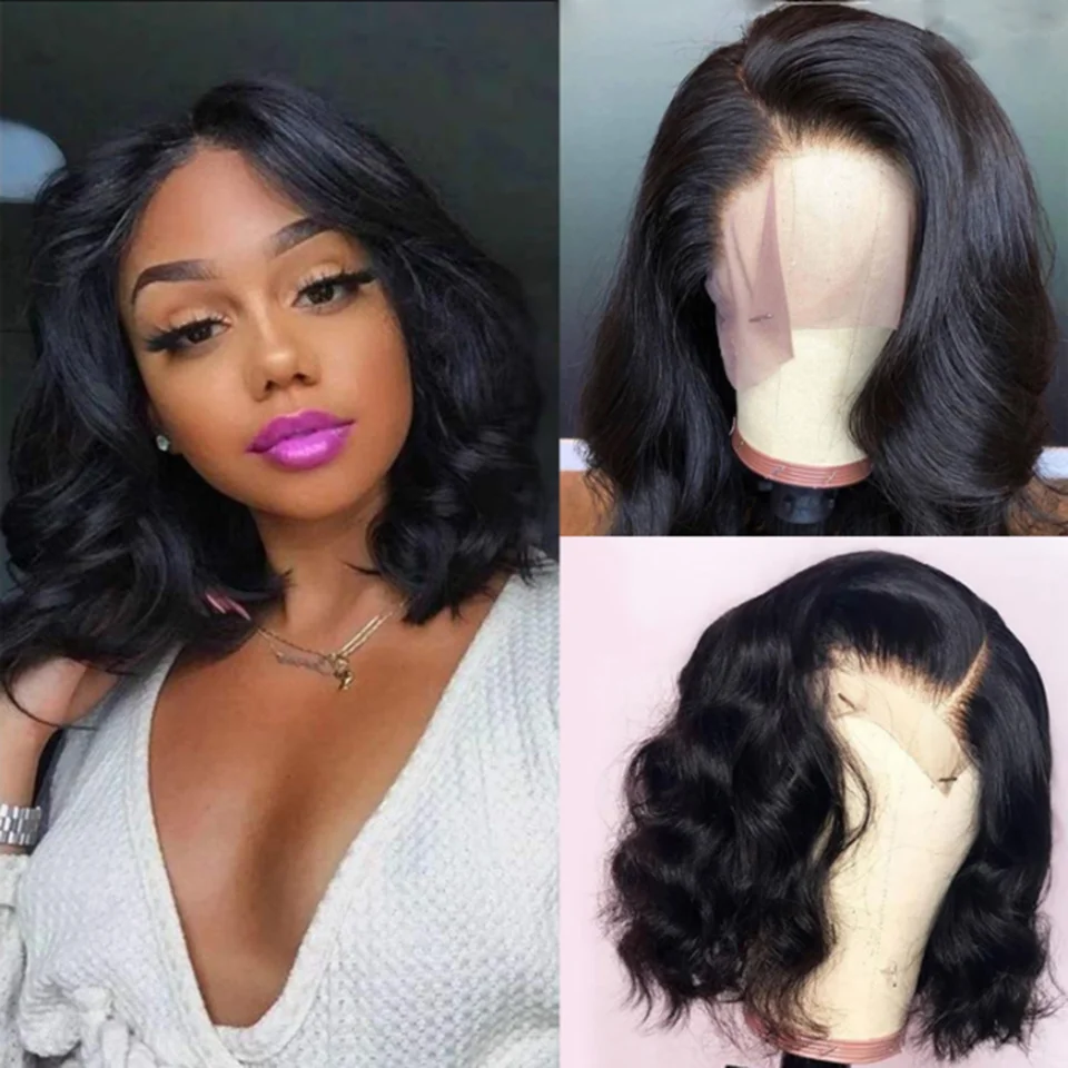 

8-16 Inch Desgirl Body Wave Short Bob Wig 13X4 Lace Front Human Hair Wigs Brazilian 4x4 Lace Closure Front wigs For Black Women