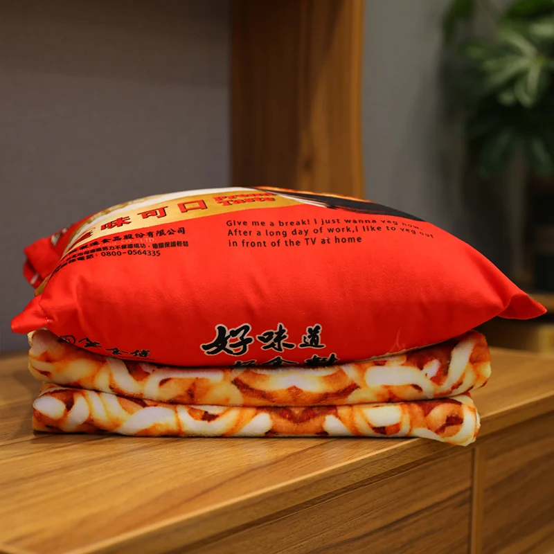 Кавайное одеяло имитация лапши быстрого приготовления плюшевая подушка с