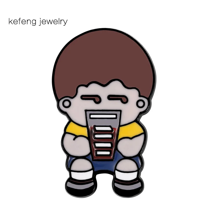 Мужская металлическая брошь с эмалью и изображением напитков|Броши| |