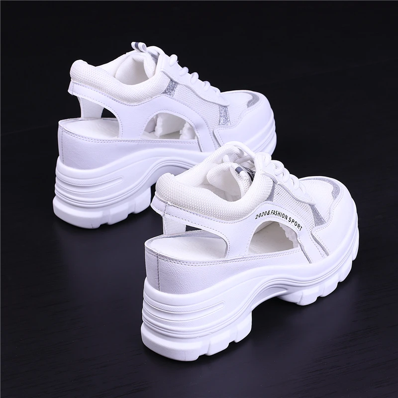 Вельветовая обувь 2020 г. Летние туфли увеличивающие рост женские босоножки на